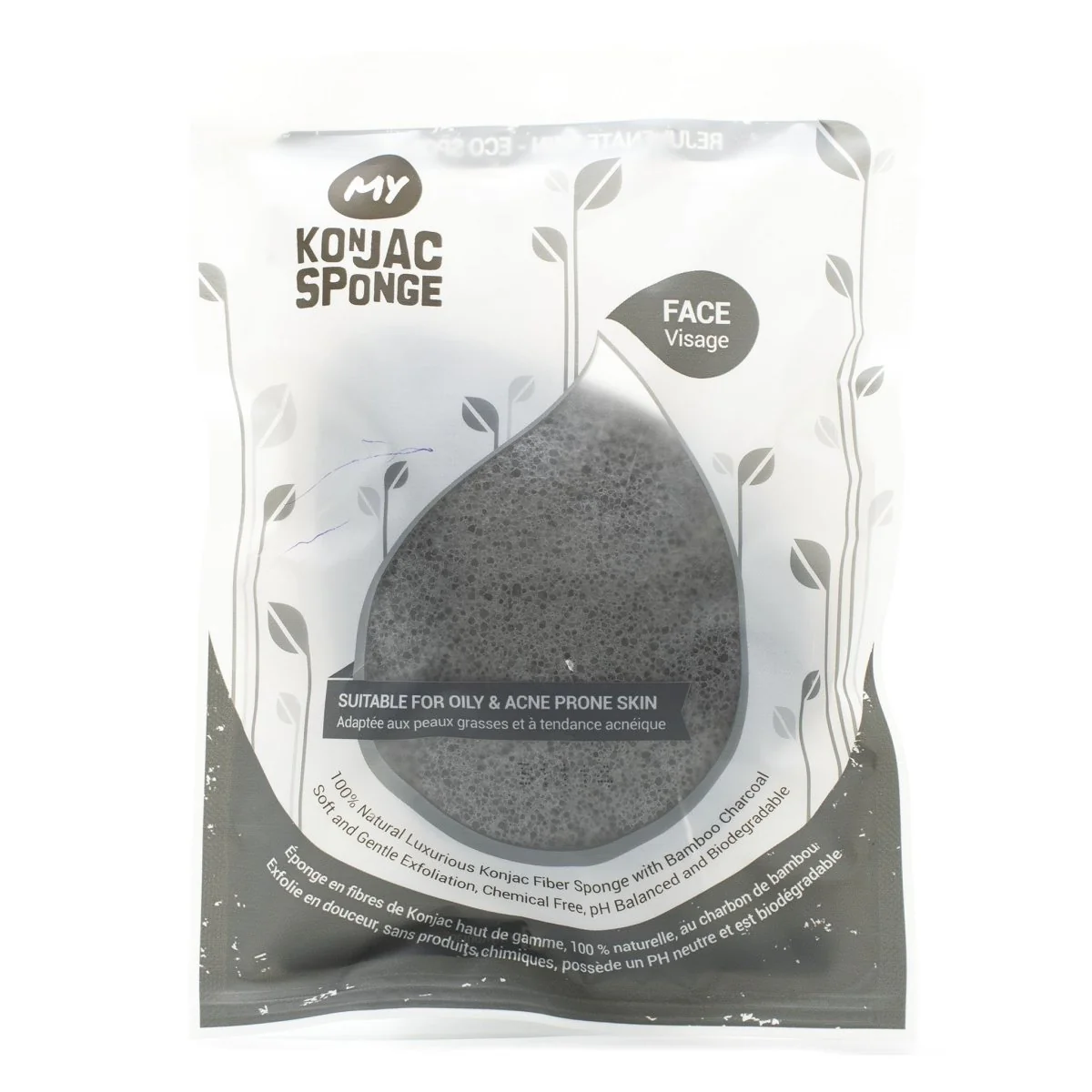 Bamboo Charcoal Facial Sponge (1 Piece)