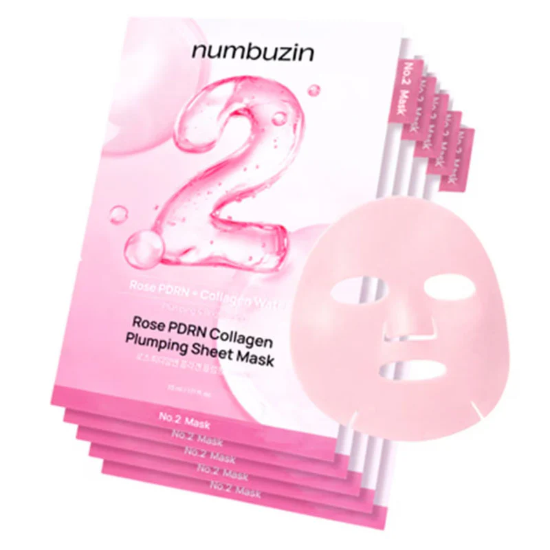 No.2 Rose PDRN Collagen Plumping Sheet Mask 33ml NEW - Image 2