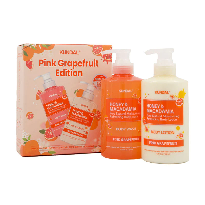 Pink Grapefruit Edition - Honey & Macadamia Body Wash + Lotion Set 500ml