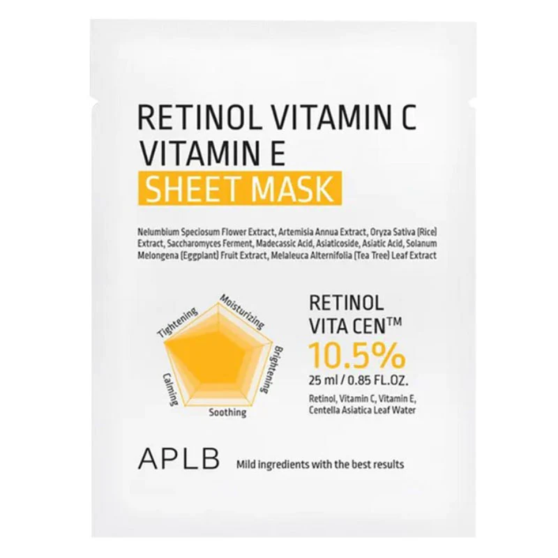 Retinol Vitamin C Vitamin E Sheet Mask 25ml
