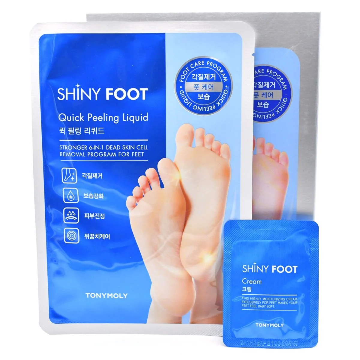 Shiny Foot Quick Peeling Liquid 1pack (Feet mask + shiny foot cream)